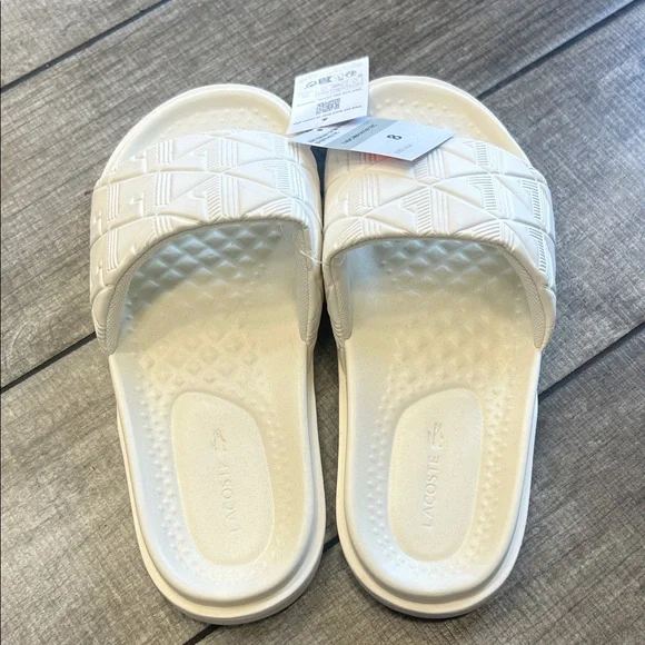 Lacoste Serve Slide Dual White Slide Sandals NWT - Picture 3 of 5